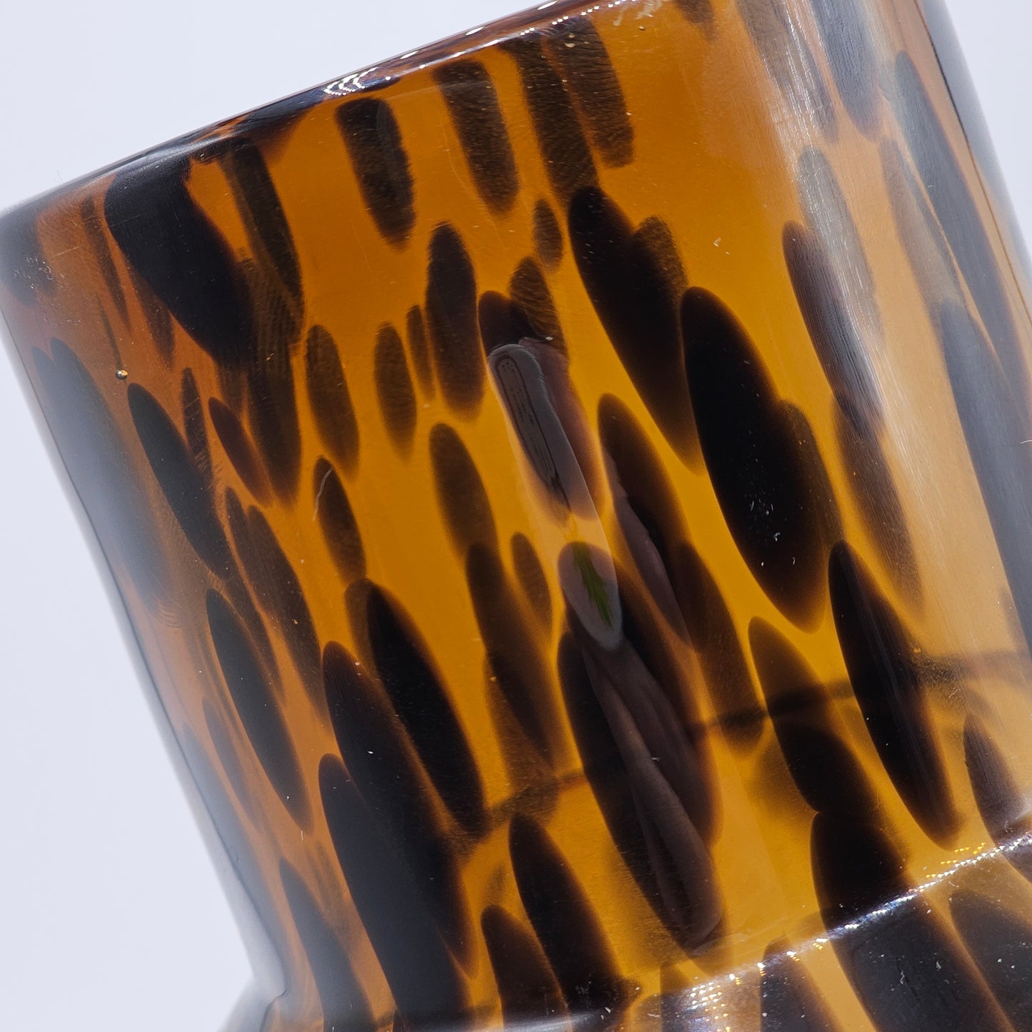 Swedish Glass Vase with Tortoiseshell Pattern