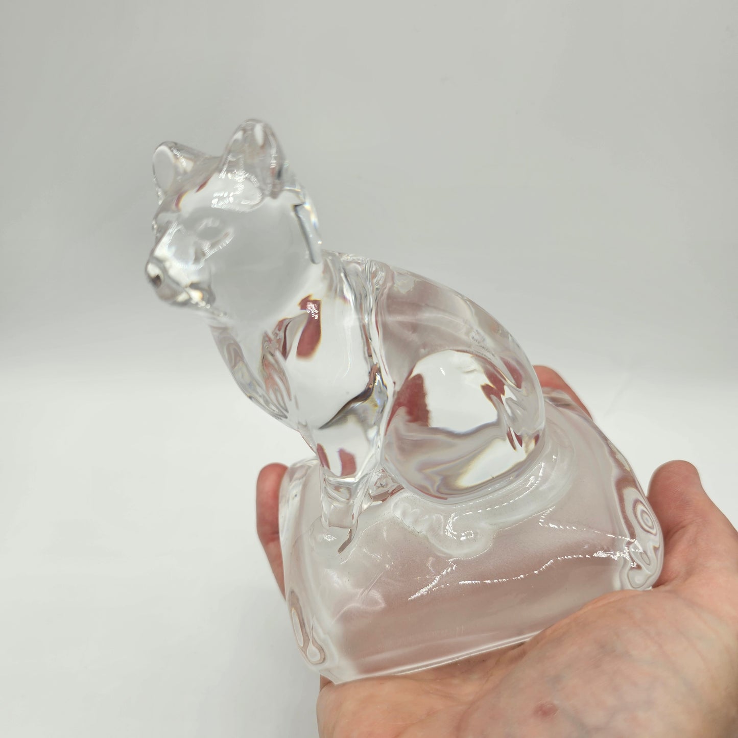 Vintage Cristal D'Arques Cat Figurine - Made in France