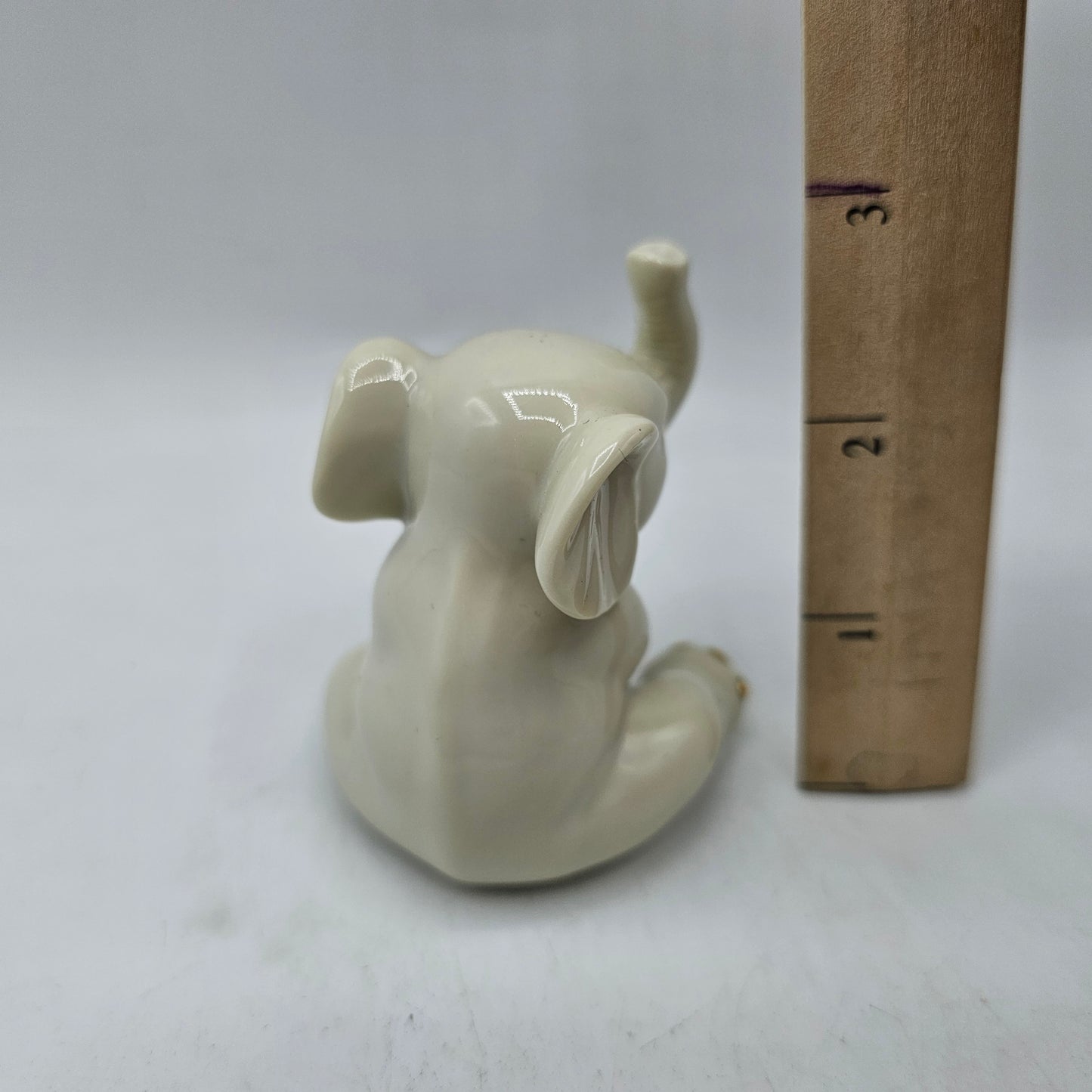 Lenox Sitting Baby Elephant Porcelain Figurine with 24K Gold Accents