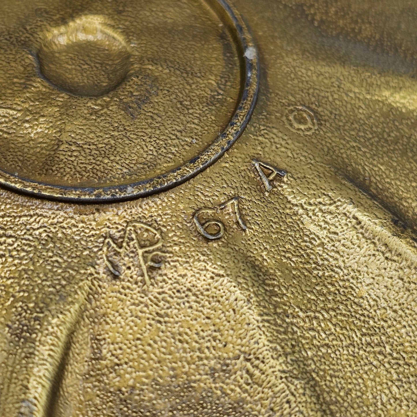 Vintage Brass Magnolia Trinket Tray