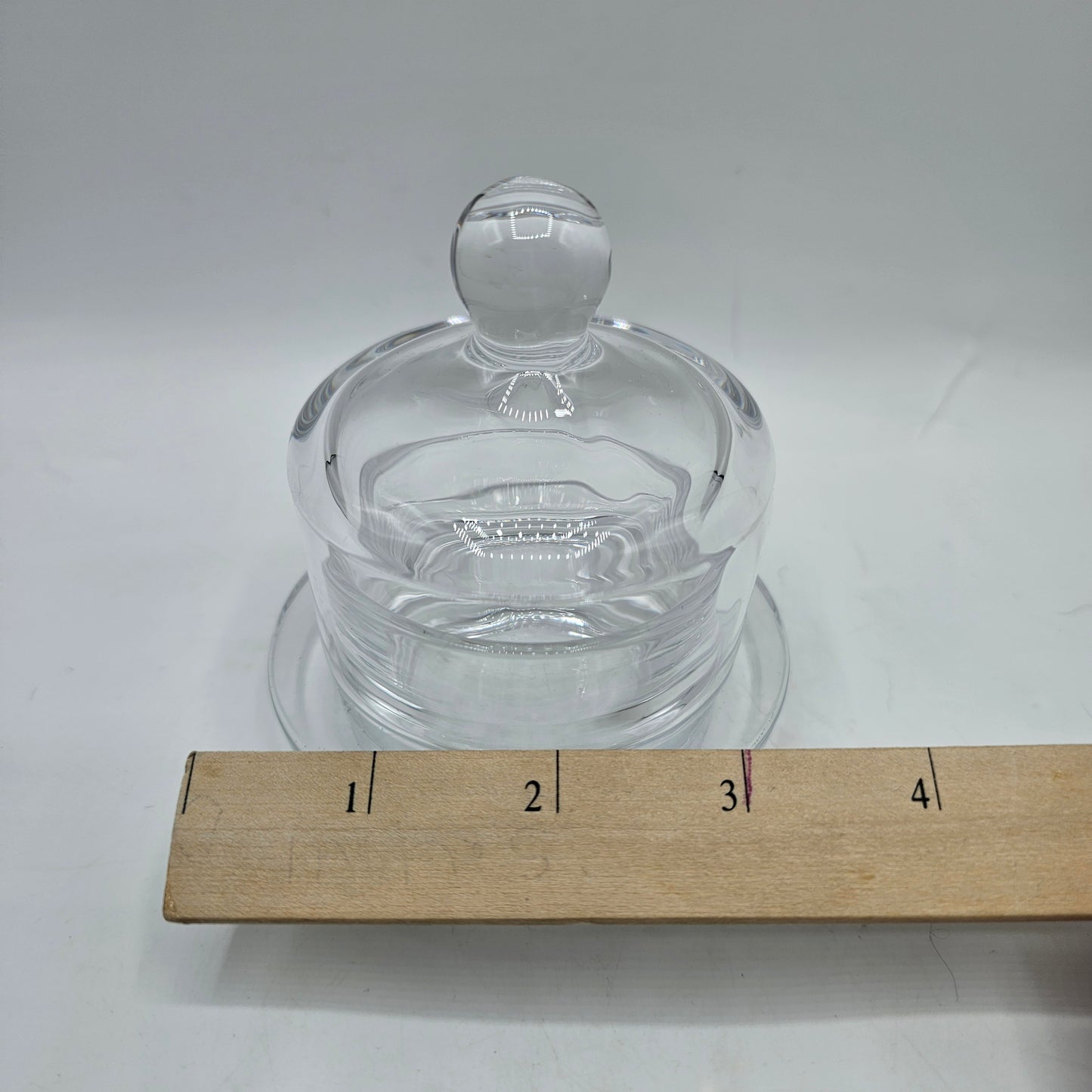 Lidded Glass Butter Pat / Trinket Dish