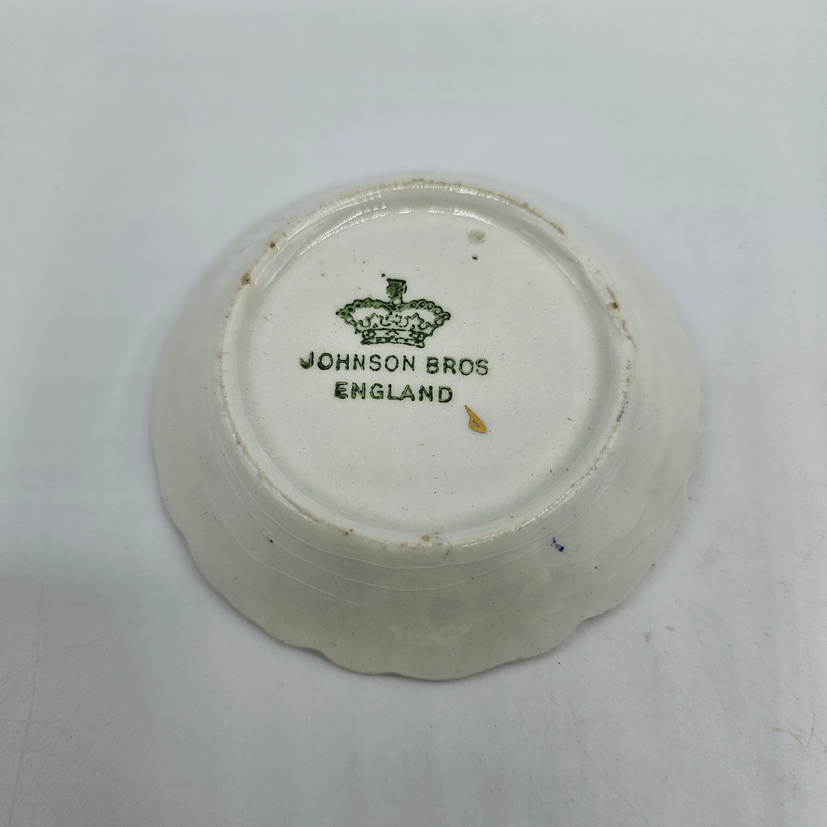 2 Vintage Johnson Bros English Porcelain Butter Pats (crazing noted