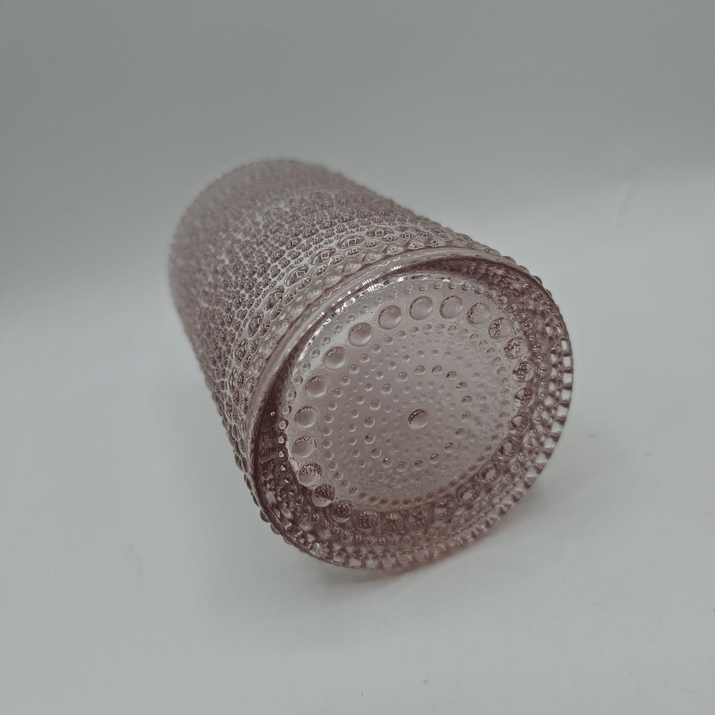 Pink Beaded Glass Vase / Tumbler