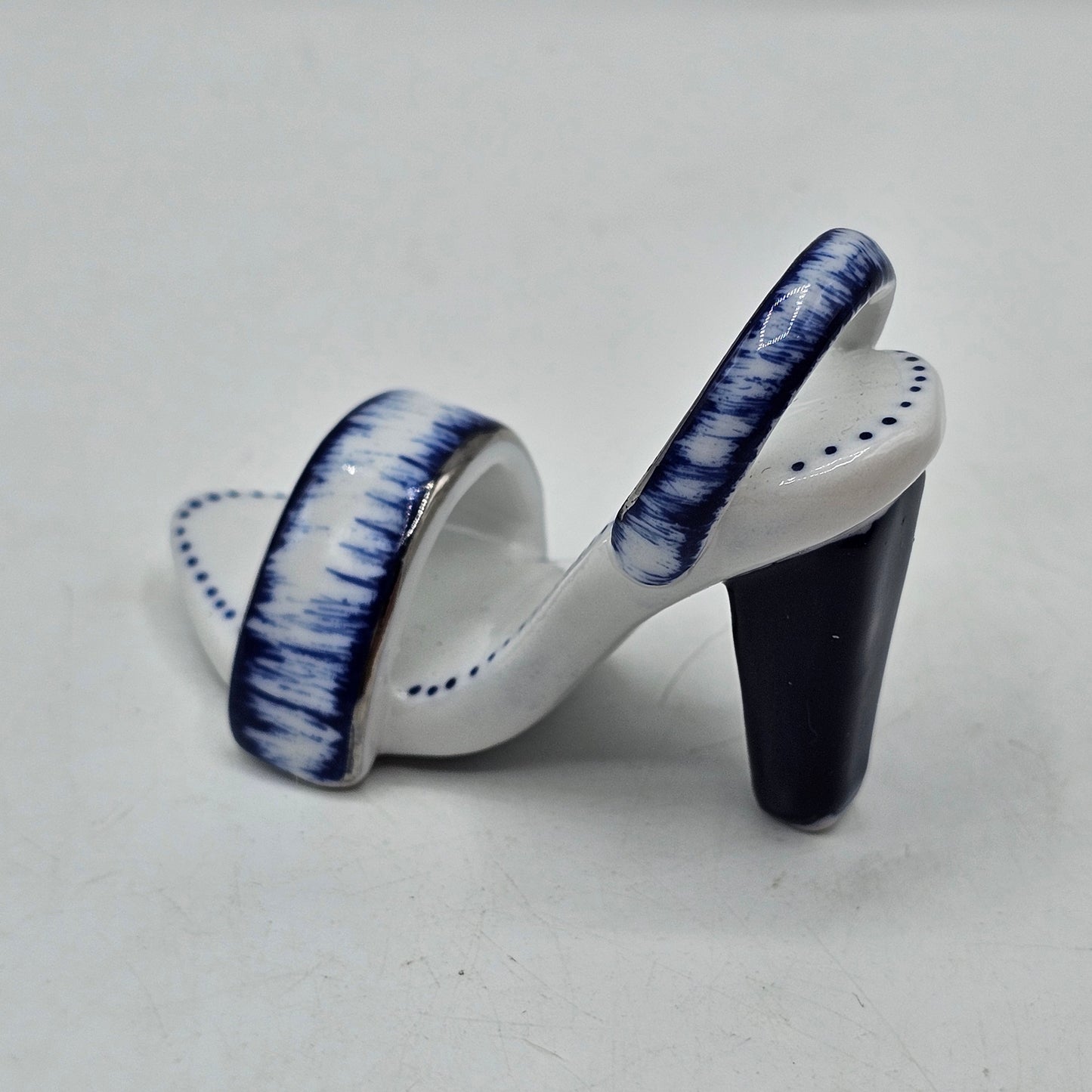 Mini Decorative Ceramic Blue and White Sandal Shoe