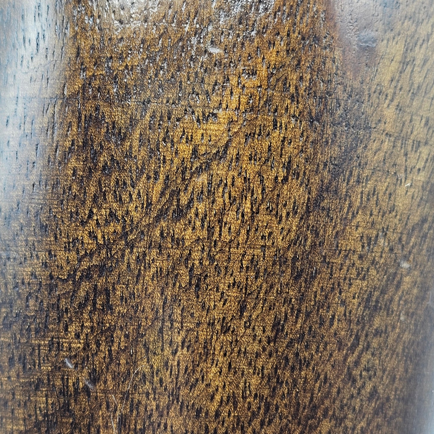 Large Carved Mango Wood Vase - Dark Brown