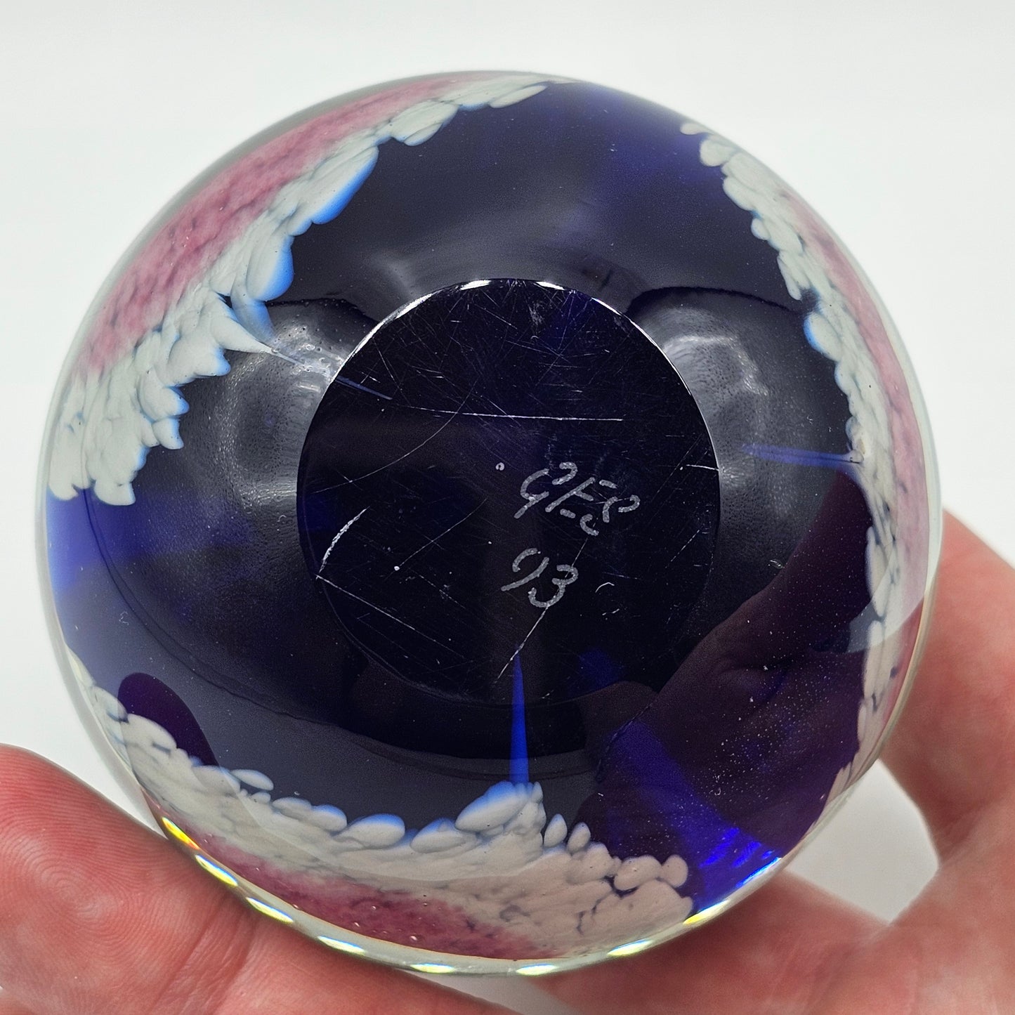 Glass Eye Studio Artisan Glass Floral Paperweight - Signed