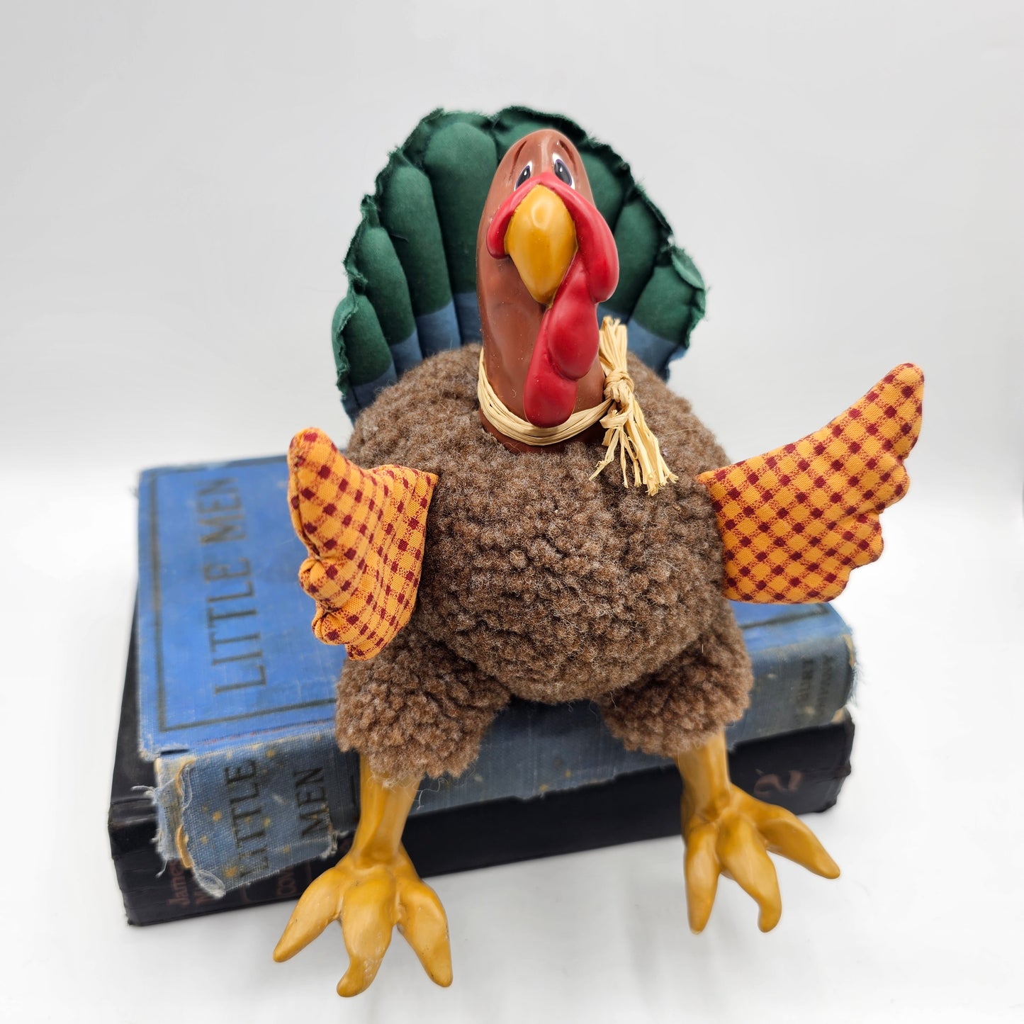 Russ Berrie Thanksgiving Turkey Plush and Resin Shelf Sitter