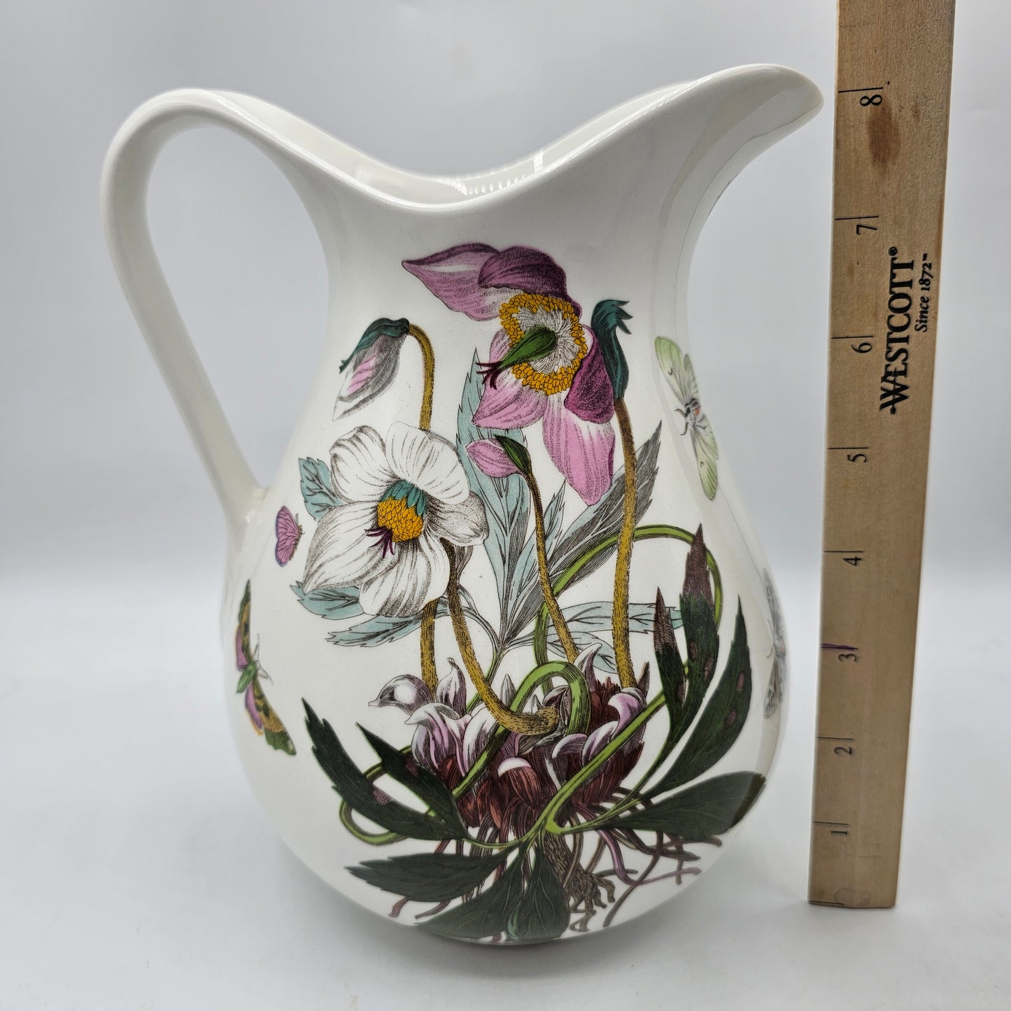 Portmeirion Serving Pitcher or Jug - The Botanic Garden Collection with Floral, Butterflies and Moths Design