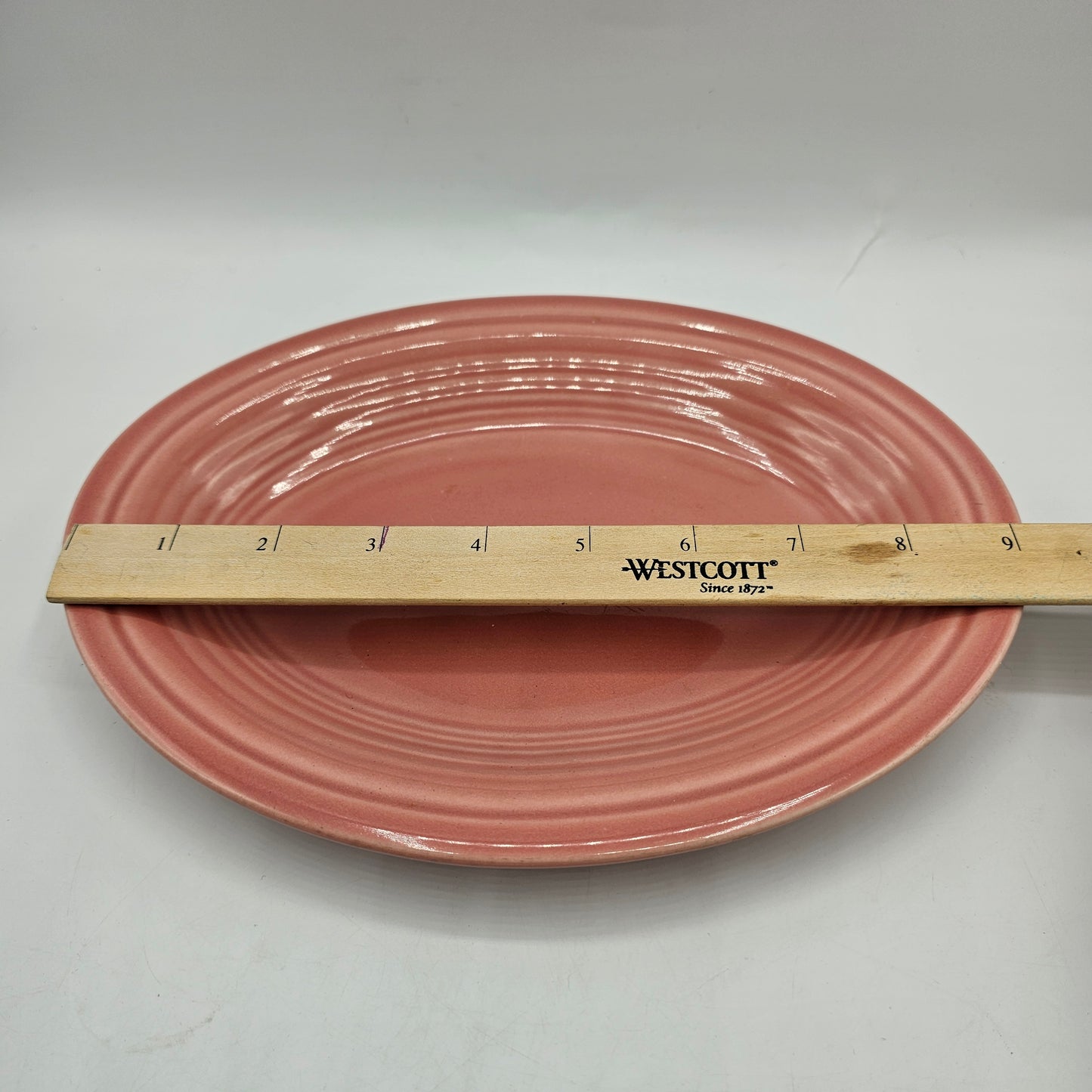 1950's Pink Fiestaware Oval Platter 9.5" x 7" (manufacturer bubble flaw)