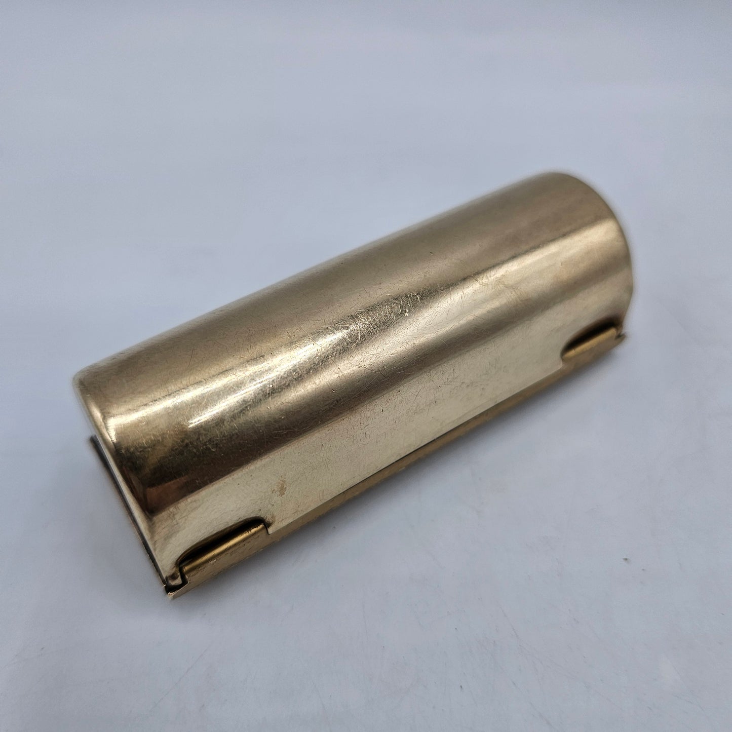 Brass Lipstick Holder with Enameled Flowers