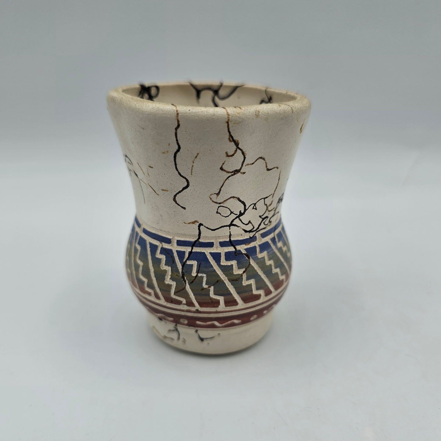 Navajo Native American Horsehair Pottery Vase / Toothpick Holder by Tannia Neal