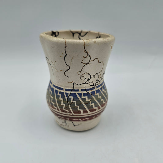 Navajo Native American Horsehair Pottery Vase / Toothpick Holder by Tannia Neal