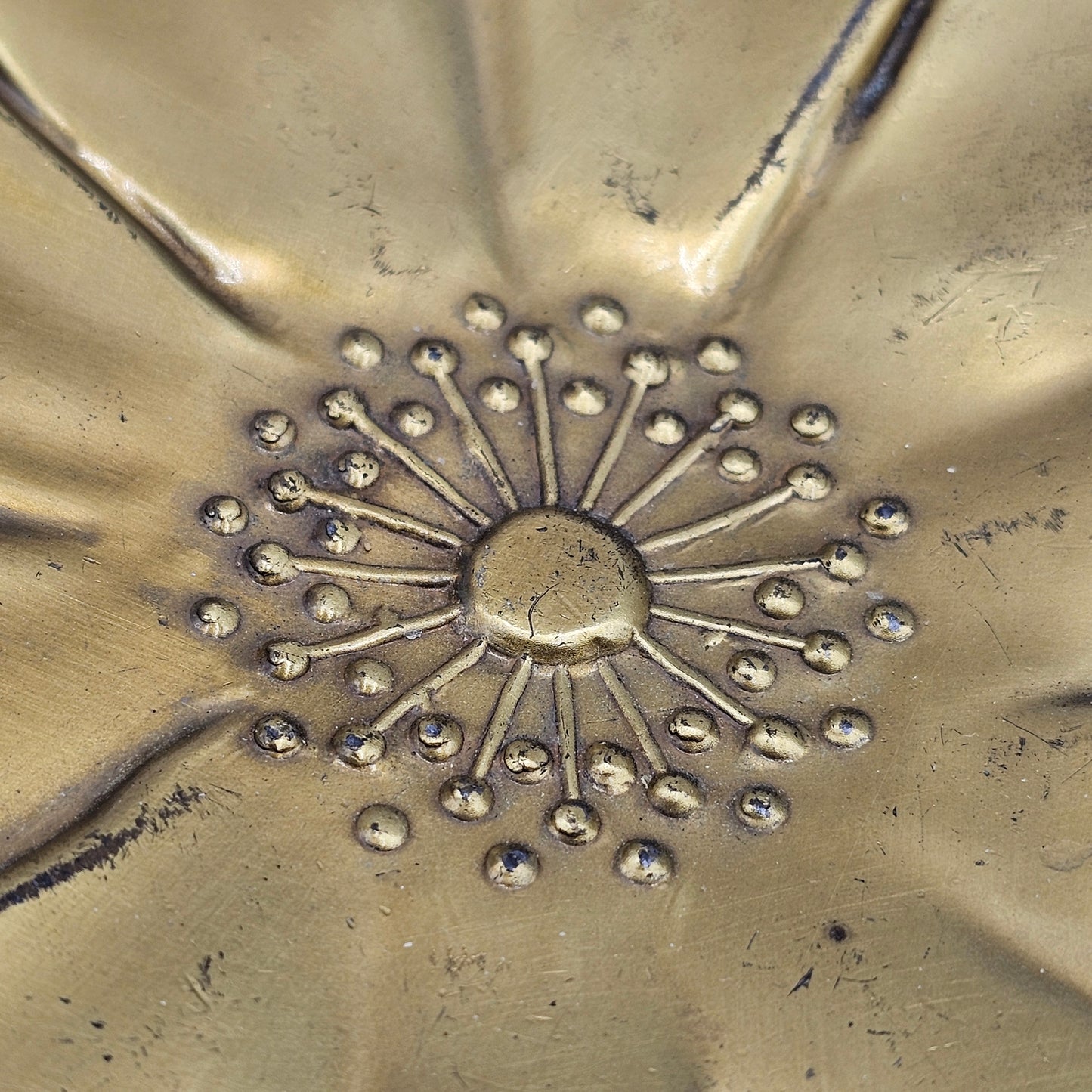 Vintage Brass Magnolia Trinket Tray