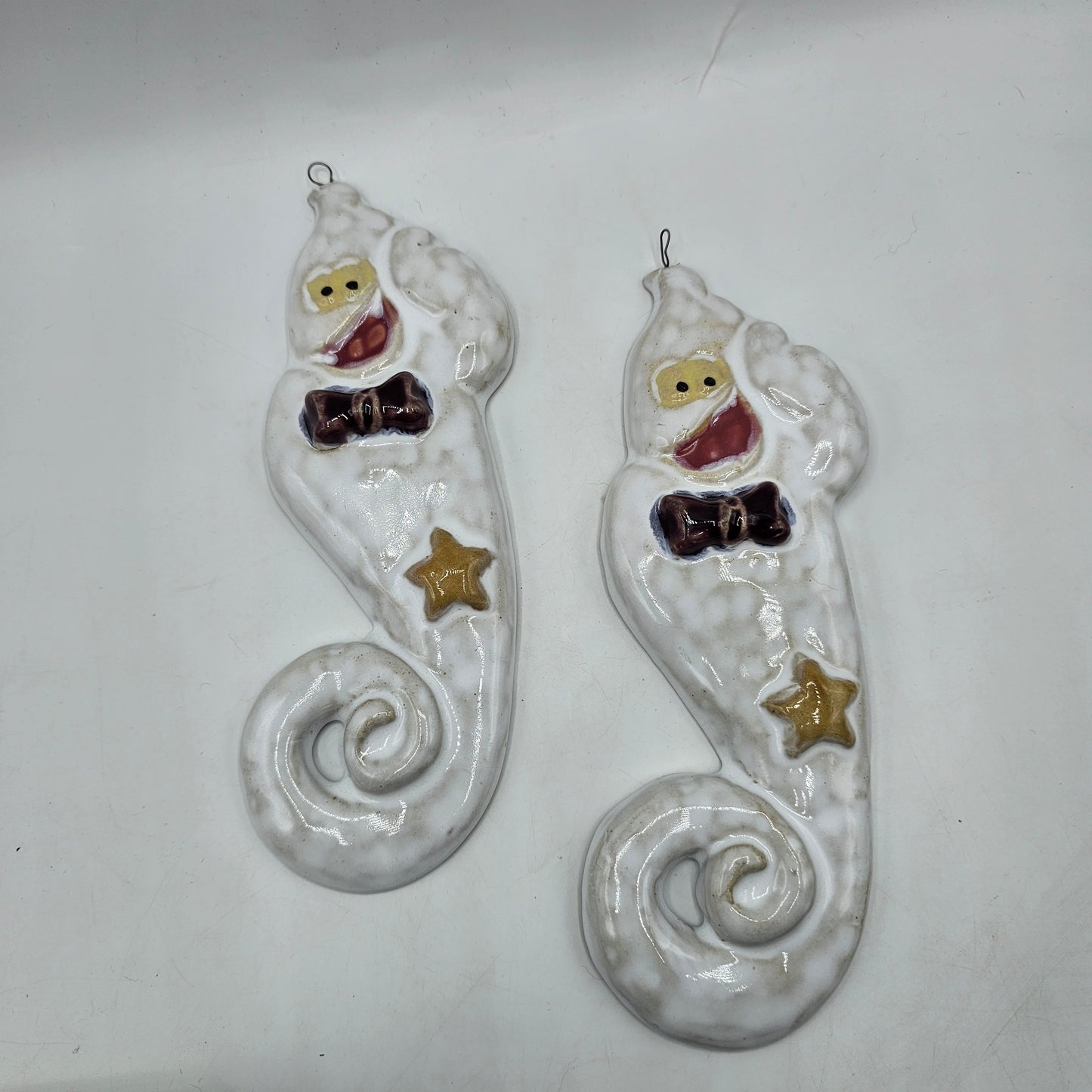 Ceramic Ghost Wall Hanging - Set of 2 (damage noted)