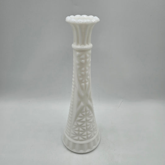 Vintage Anchor Hocking Stars & Bars Milk Glass Bud Vase