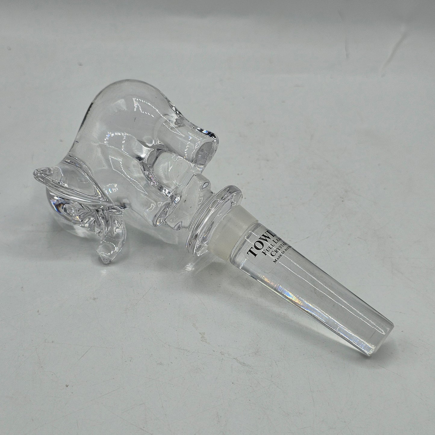 Towle Austrian 24% Lead Crystal Elephant Wine Bottle Stopper