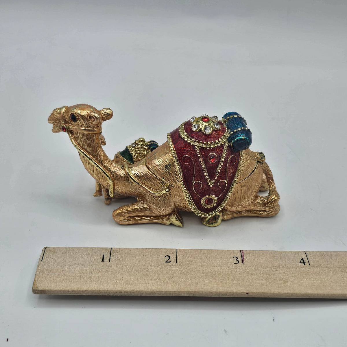 Jeweled Camel Hinged Trinket Box