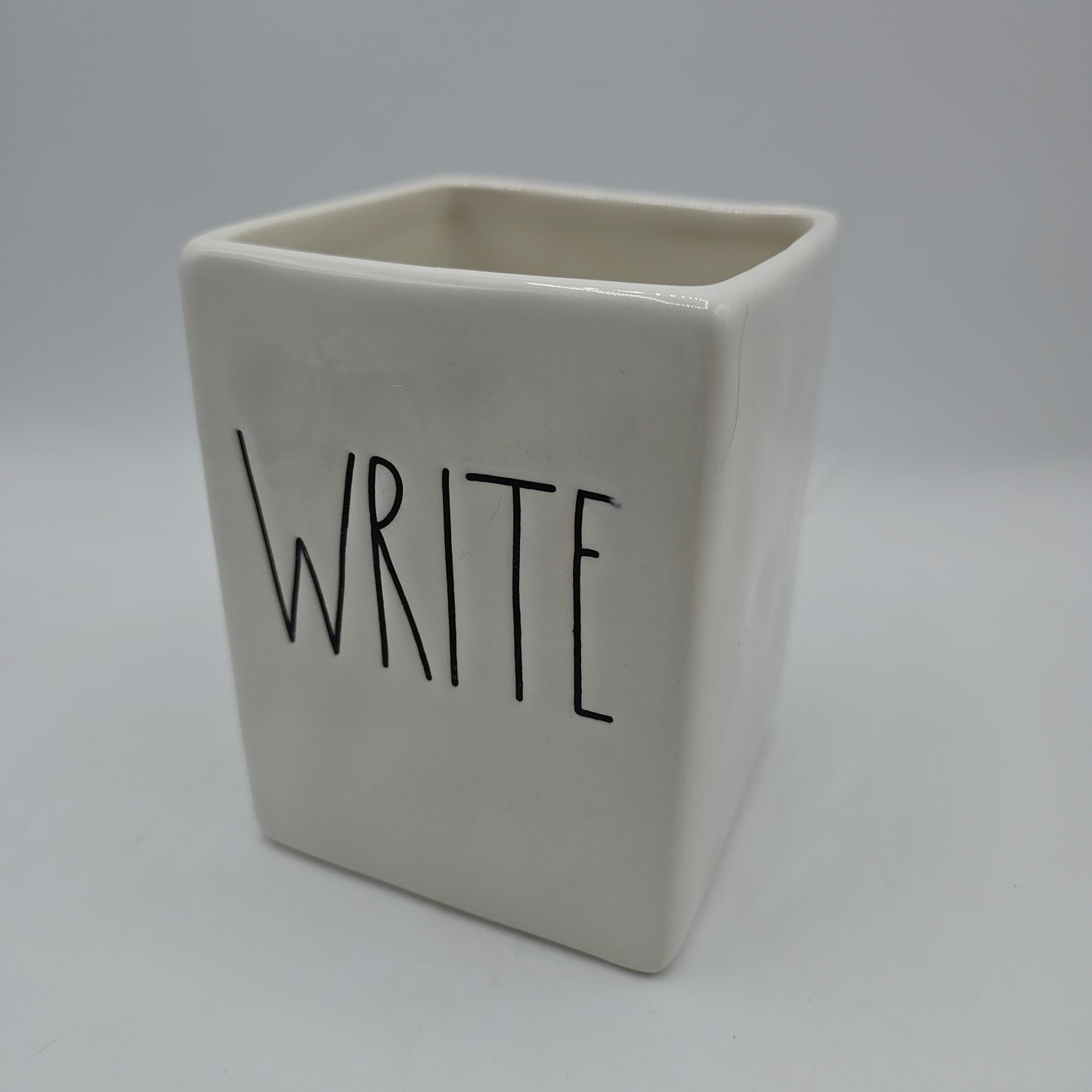 Rae Dunn "Write" White Ceramic Pencil Pot