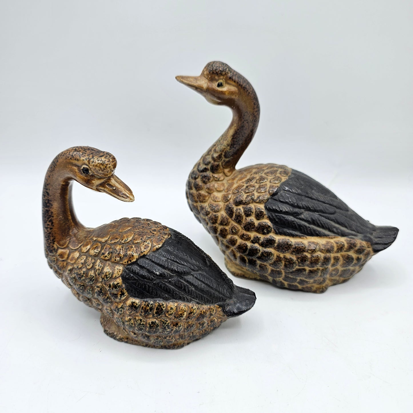 Vintage Pair of Geese Ceramic Figurine by Wony Ltd of Japan