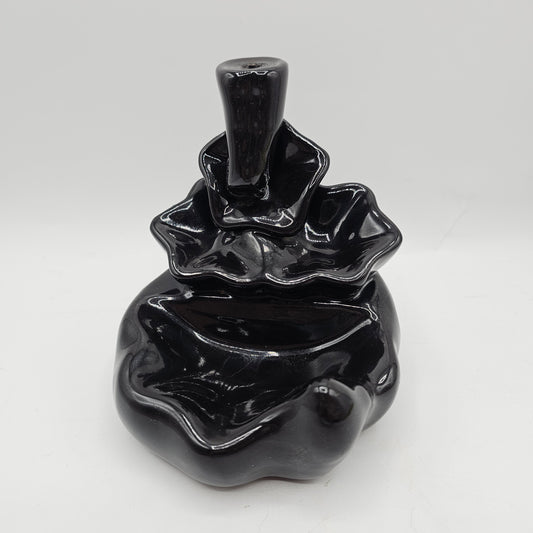 Ceramic Black Waterfall /Backflow Incense Burner for Incense Cones