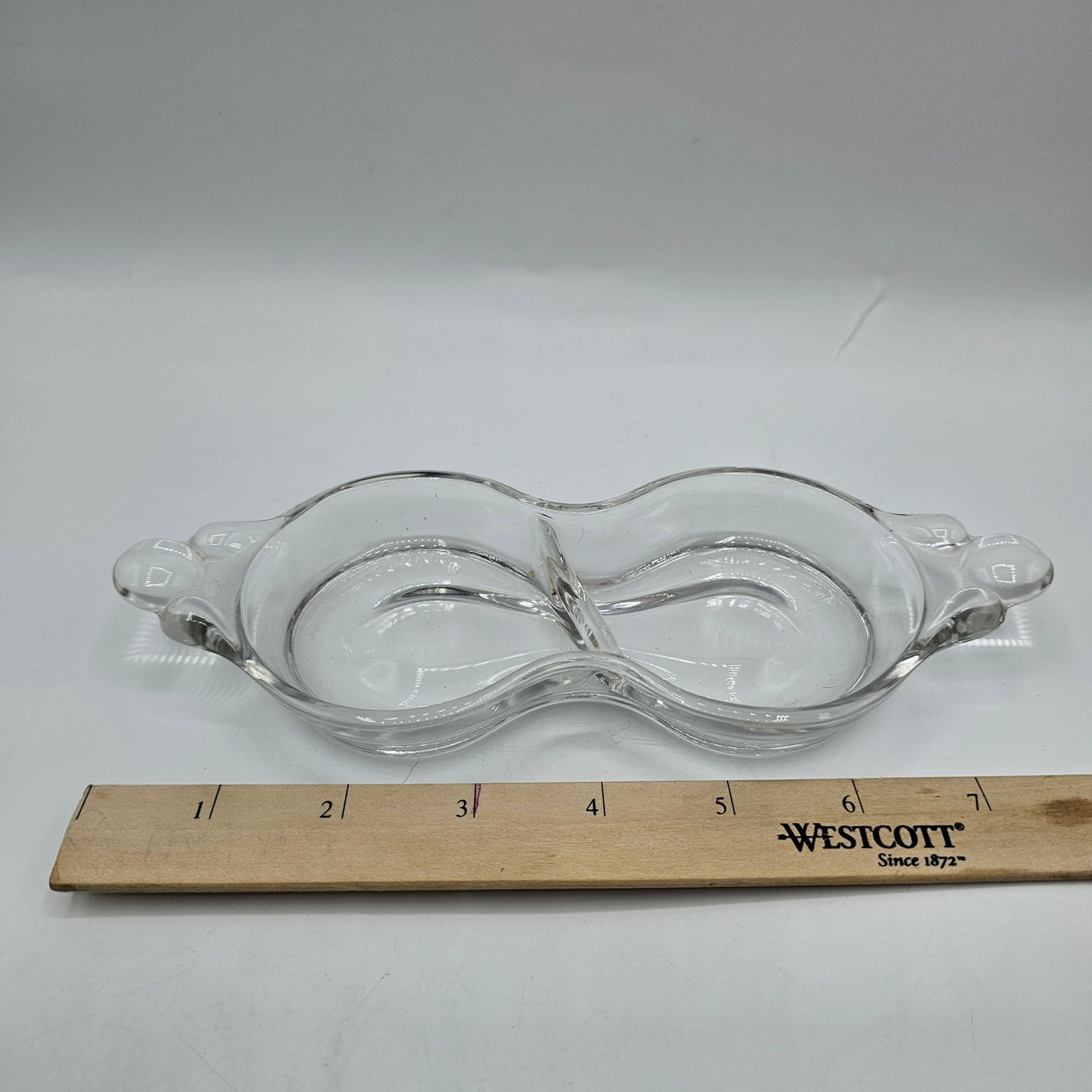 Vintage Glass Teardrop Divided Dish