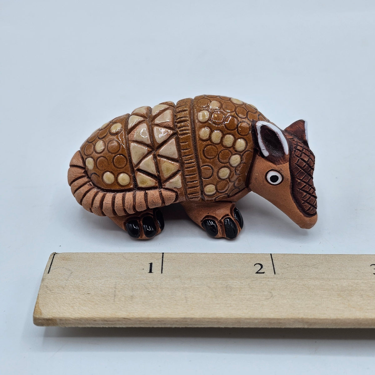 Artesania Rinconada Style Clay Pottery Armadillo Figurine