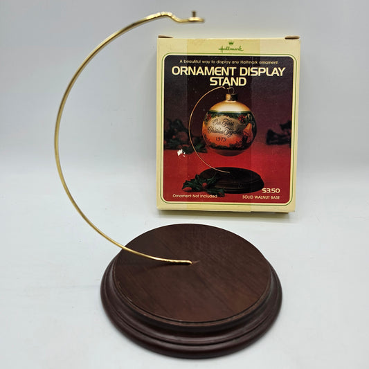 Hallmark Ornament Display Stand Wood and Metal Wire