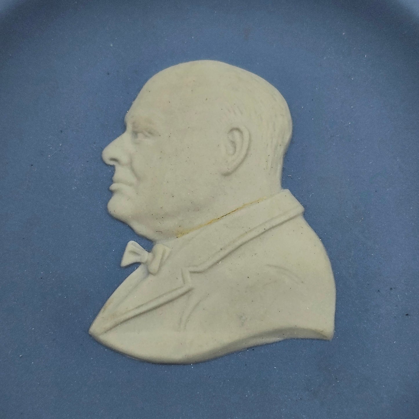 Wedgwood Blue Jasperware Trinket or Pin Tray in Original Box - Sir Winston Churchill