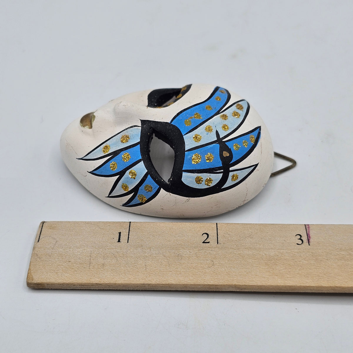 Hand Painted Mini Ceramic Venetian Mask Wall Decor with Hanger - Made in Venice, Italy