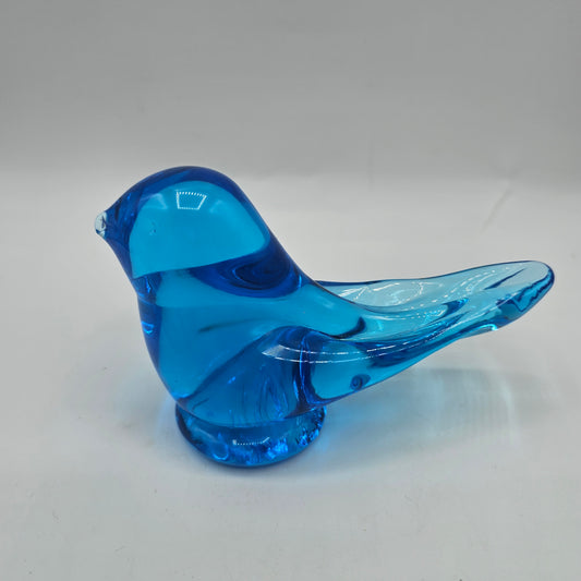 Glass Bluebird of Happiness Figurine - Signed W Ward 1993
