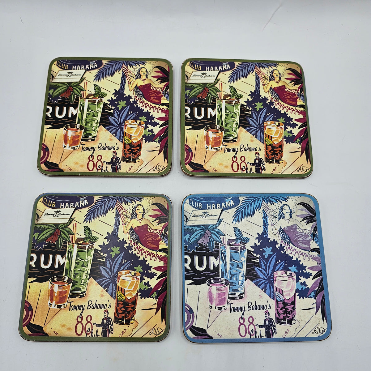 "Club Habana 88" Cork Backed Coasters by Tommy Bahama - Set of 4