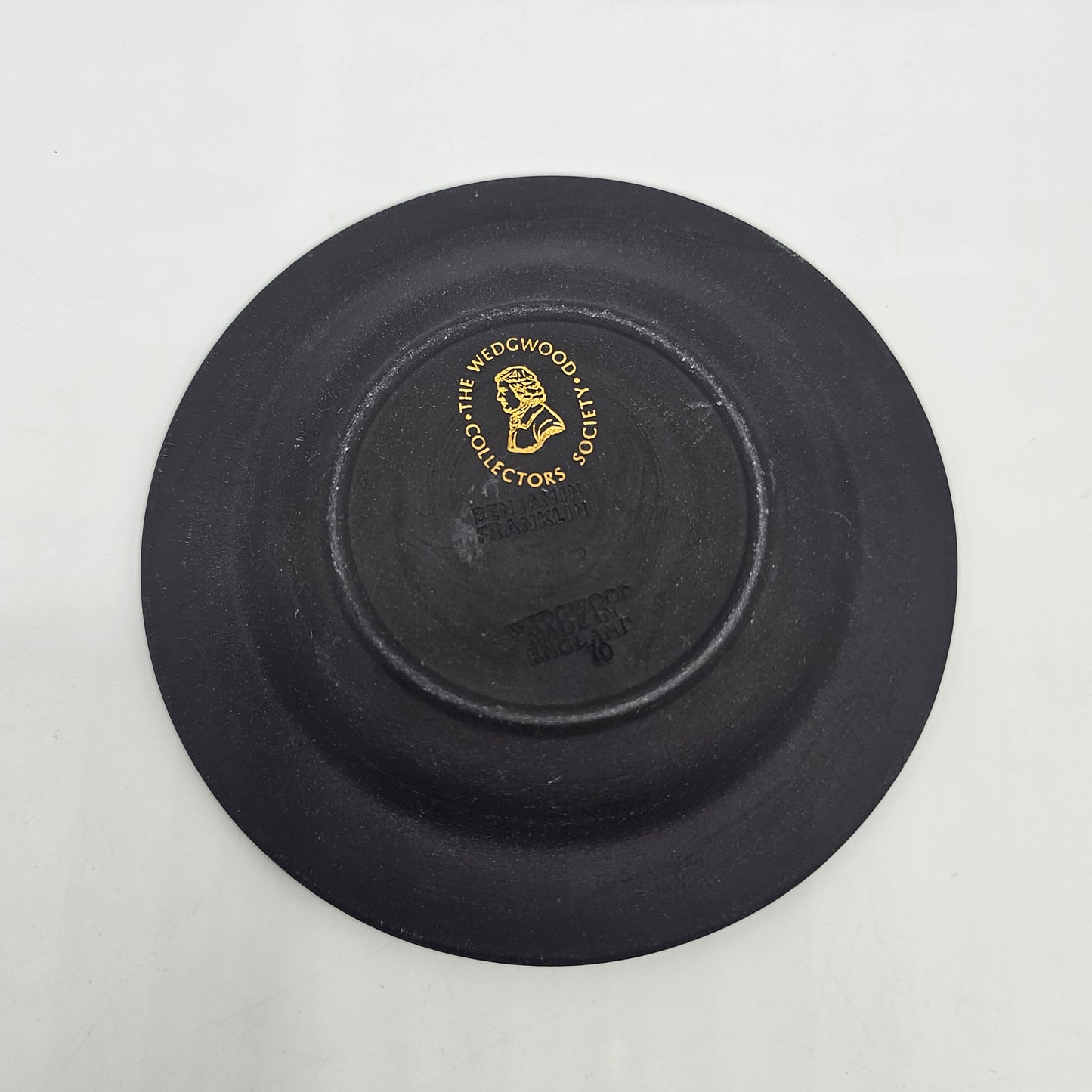 Wedgwood Black Jasperware Benjamin Franklin Pin or Trinket Dish