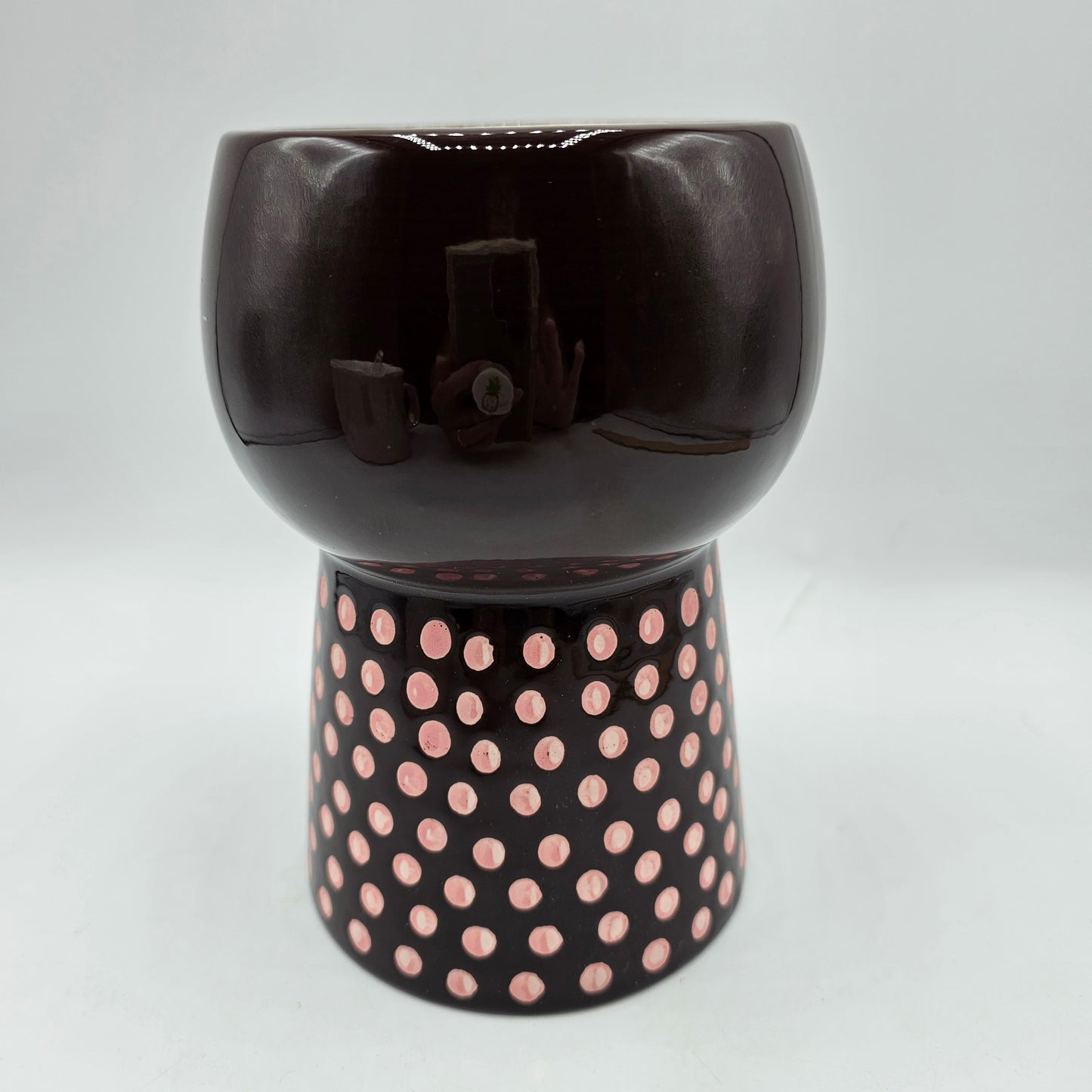 Opalhouse Stoneware Lady Head Face Planter - Large Size - Brown with Pink Polka Dots