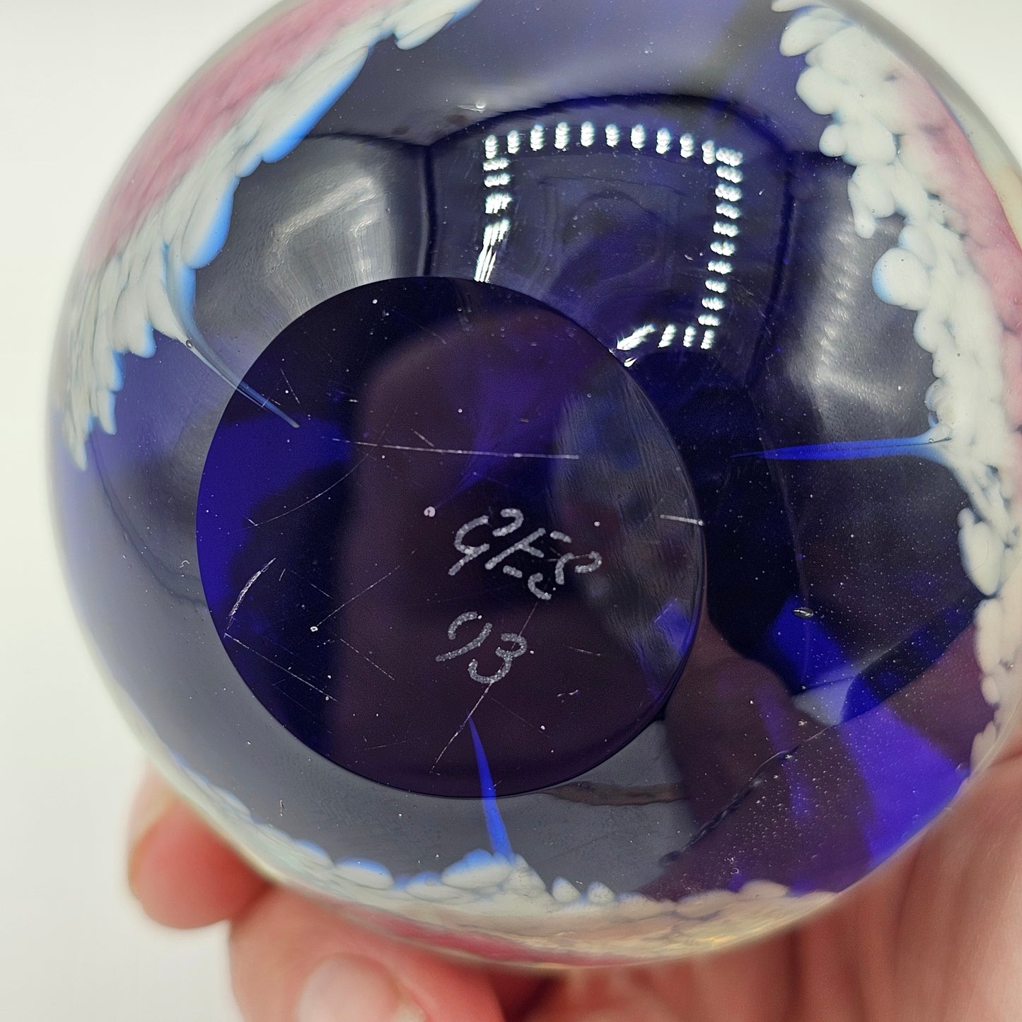 Glass Eye Studio Artisan Glass Floral Paperweight - Signed