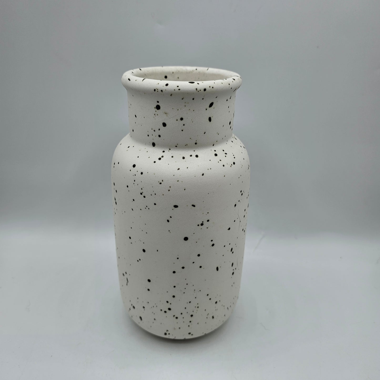 Black Speckled White Vase