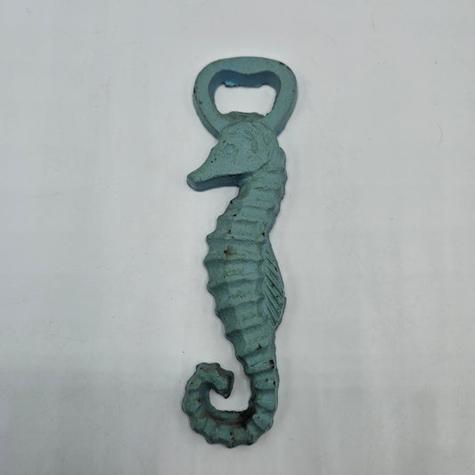 Turquiose Cast Iron Sea Horse Bottle Opener
