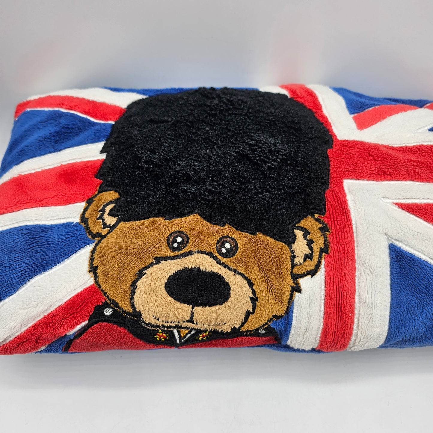 British Union Jack and Beefeater Bear Throw Pillow