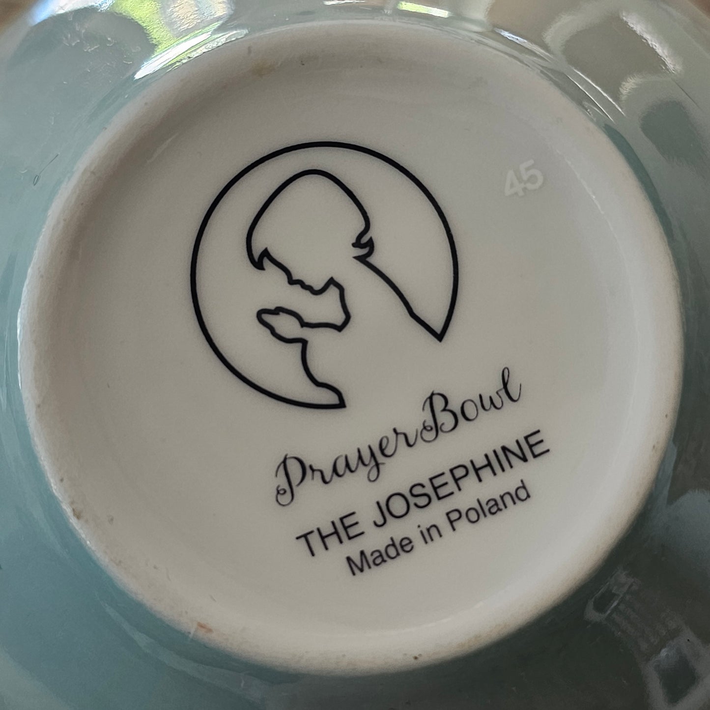 The Josephine Prayer Bowl Hand-Painted Porcelain with Floral Bird. Christian Gift features Psalm 91:4