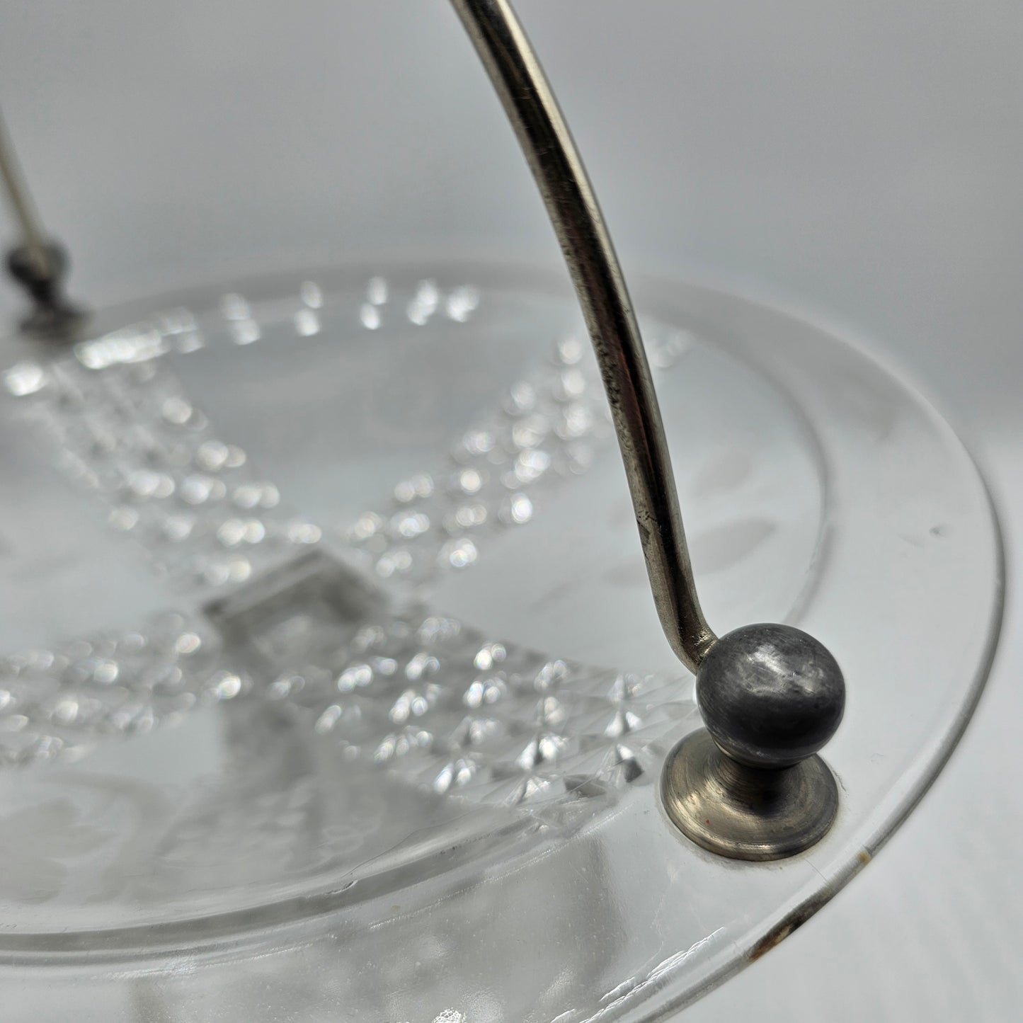 EAPG Vintage Pressed Glass Bridal basket with Handle