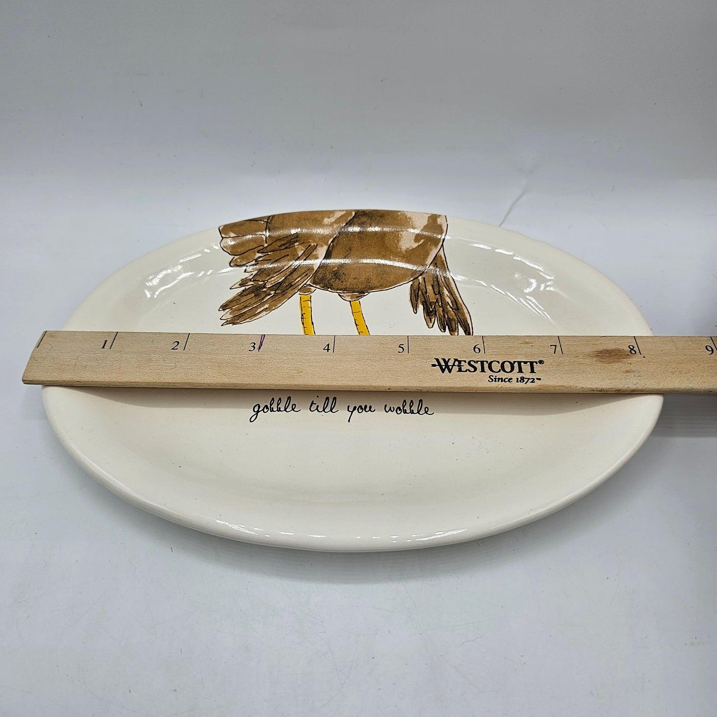 Rae Dunn "Gobble Till You Wobble" Thanksgiving Turkey Trinket Dish