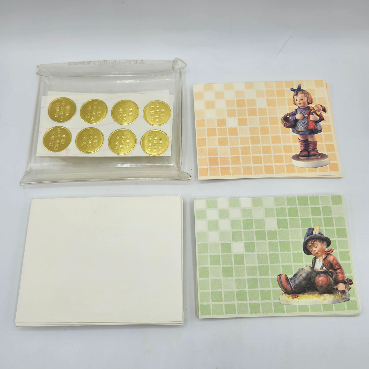 Hummel Goebel Collectors Club - 16 Blank Note Cards Envelopes Sticker Seals Double Fold