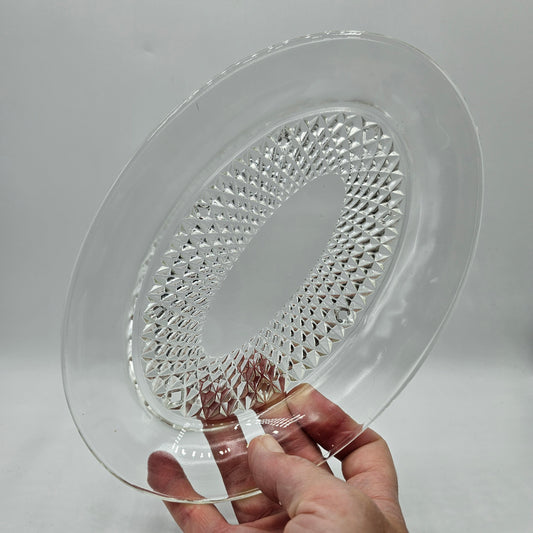 Vintage Indiana Glass Clear Diamond Point Dish