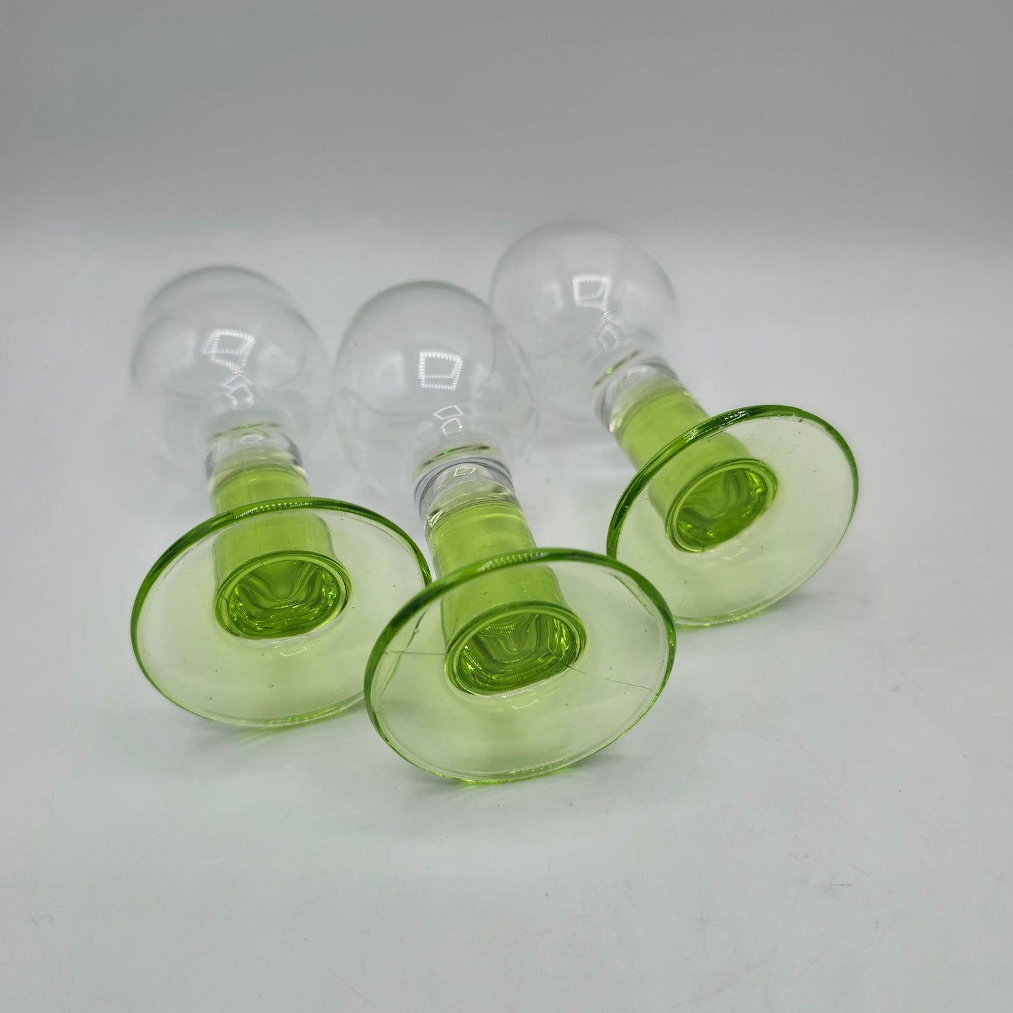 Bormioli Rocco Cordial Glasses with Green Stem - Set of 3