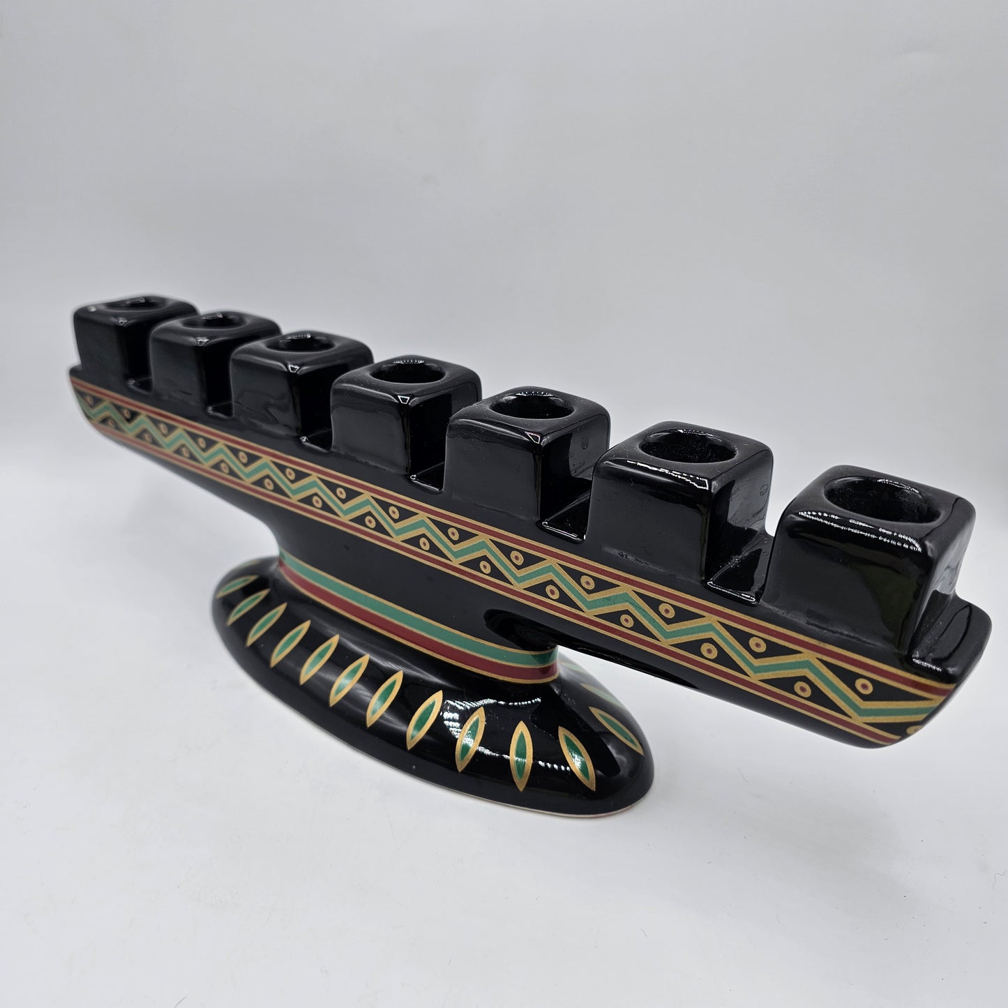 Ceramic Kwanzaa Kinara Candle Holder