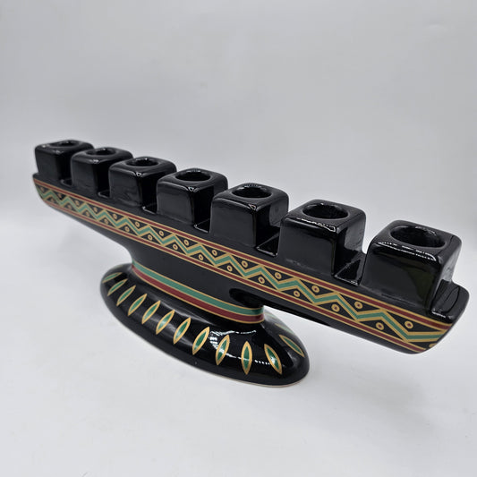 Ceramic Kwanzaa Kinara Candle Holder
