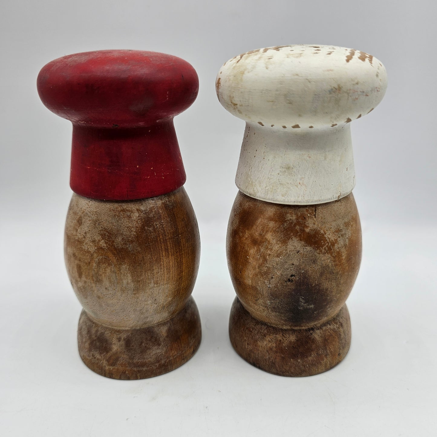 Vintage Salty and Peppy Wooden Cat Salt and Pepper Shakers