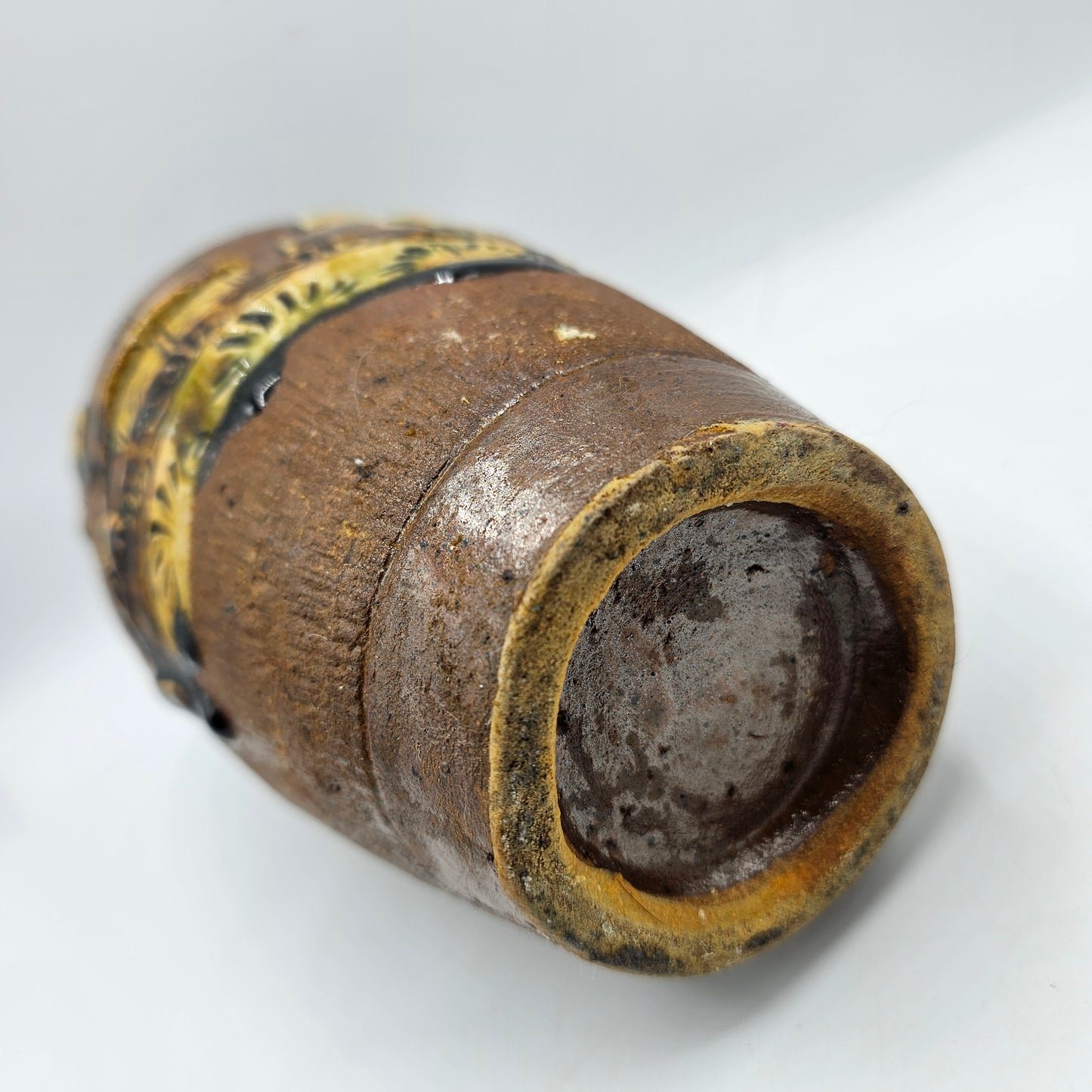 Vintage Japanese Ceramic on Clay Vase