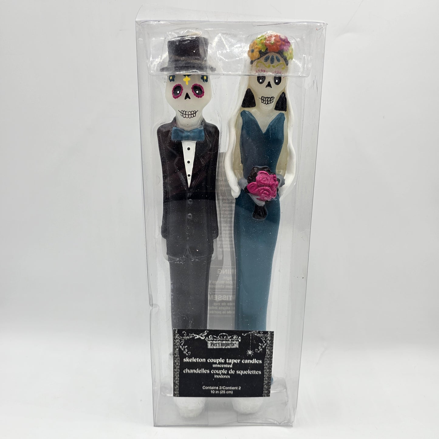 Skeleton Bride and Groom 10" Halloween Taper Candles by Pier 1 Imports