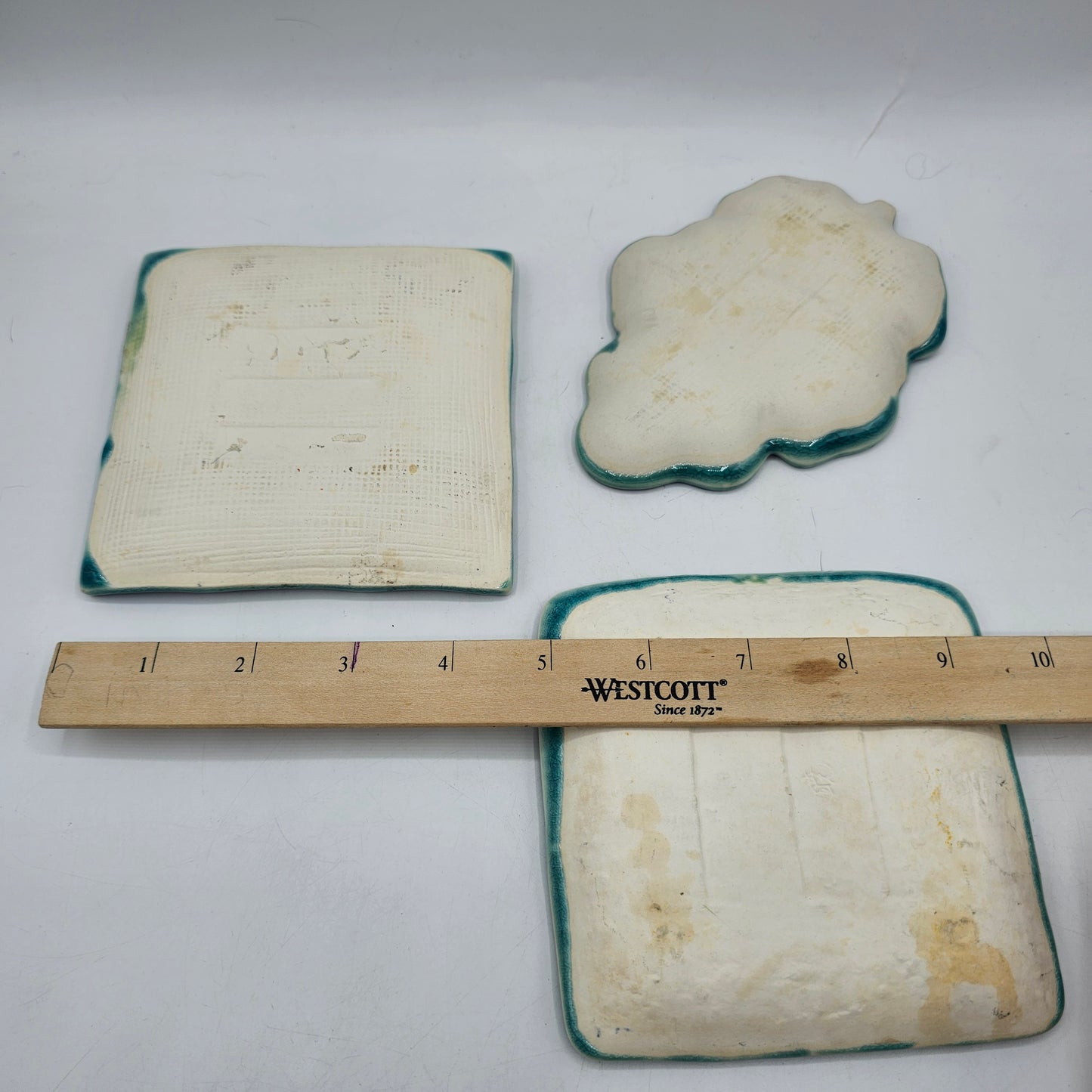 Kotobuki Celadon Green Blue Crackle Glaze Dishes - Set of 3