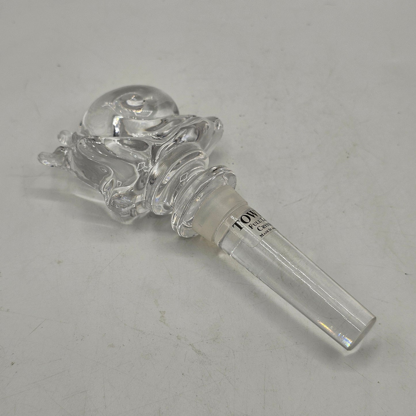 Towle Austrian 24% Lead Crystal Snail Wine Bottle Stopper